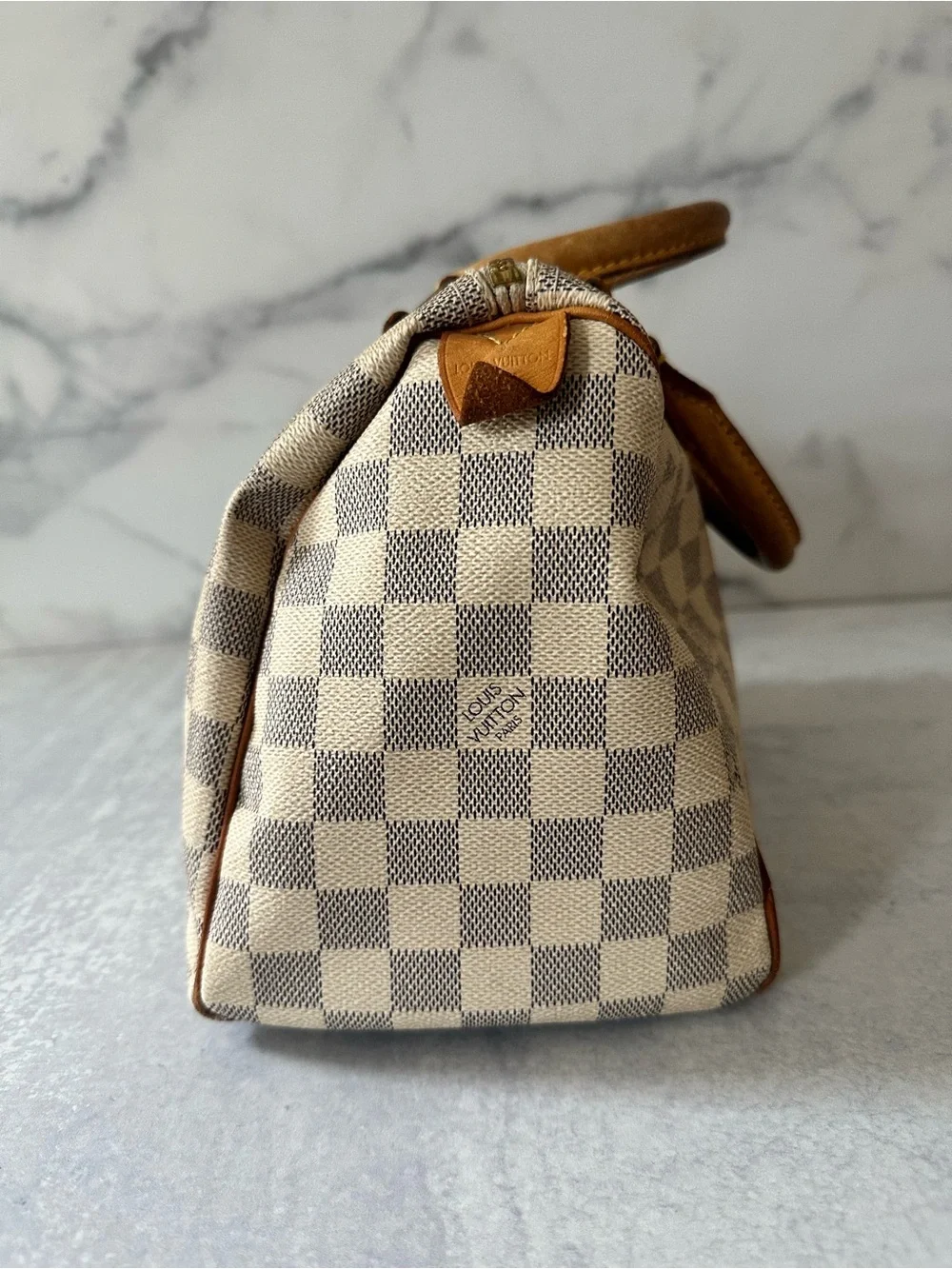 Louis Vuitton Speedy 25 Damier Azur Canvas Handbag